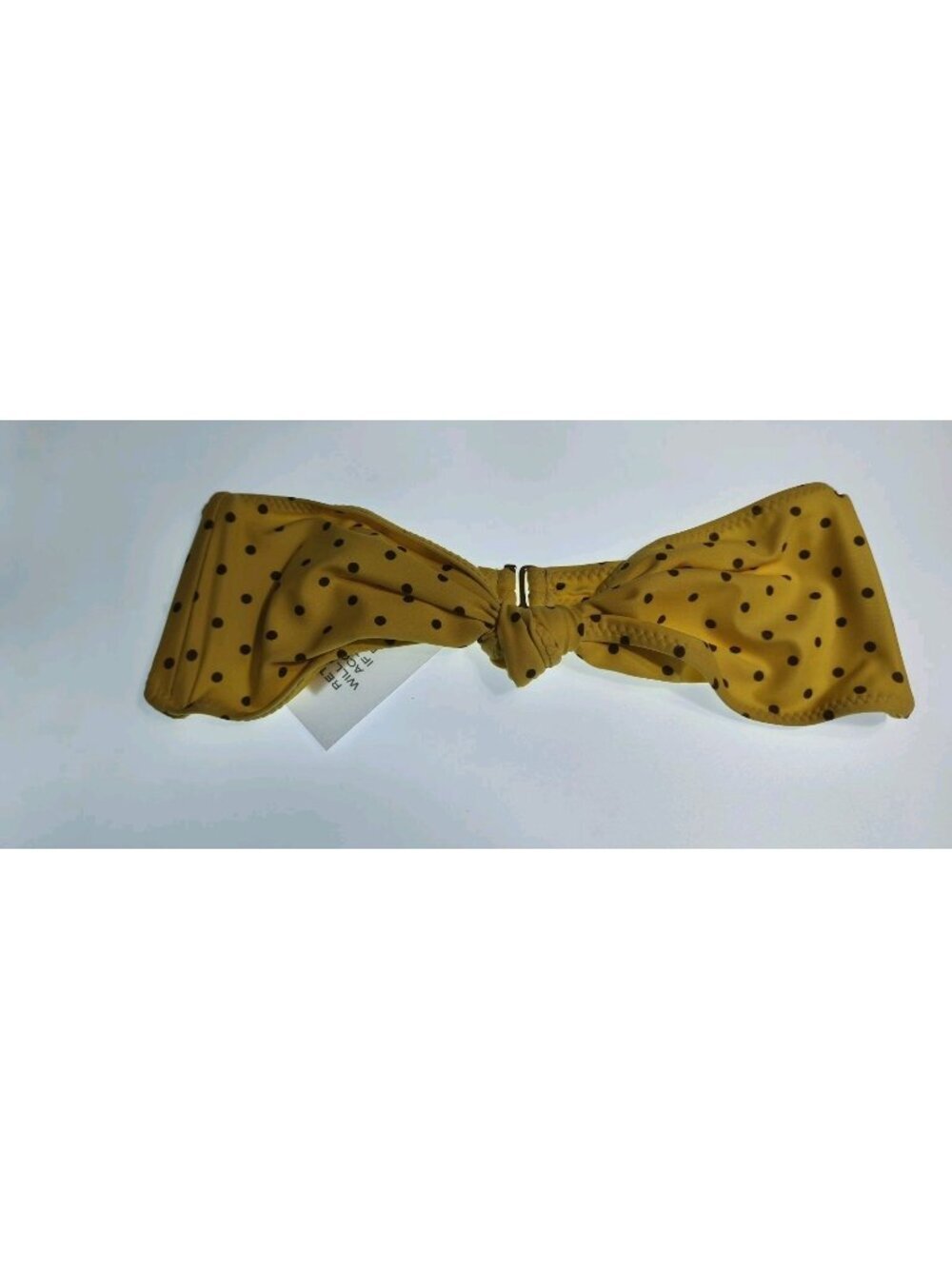 SAME Los Angeles Polka Dot Knotted Bandeau Bikini Top NWT Mustard Yellow S,M